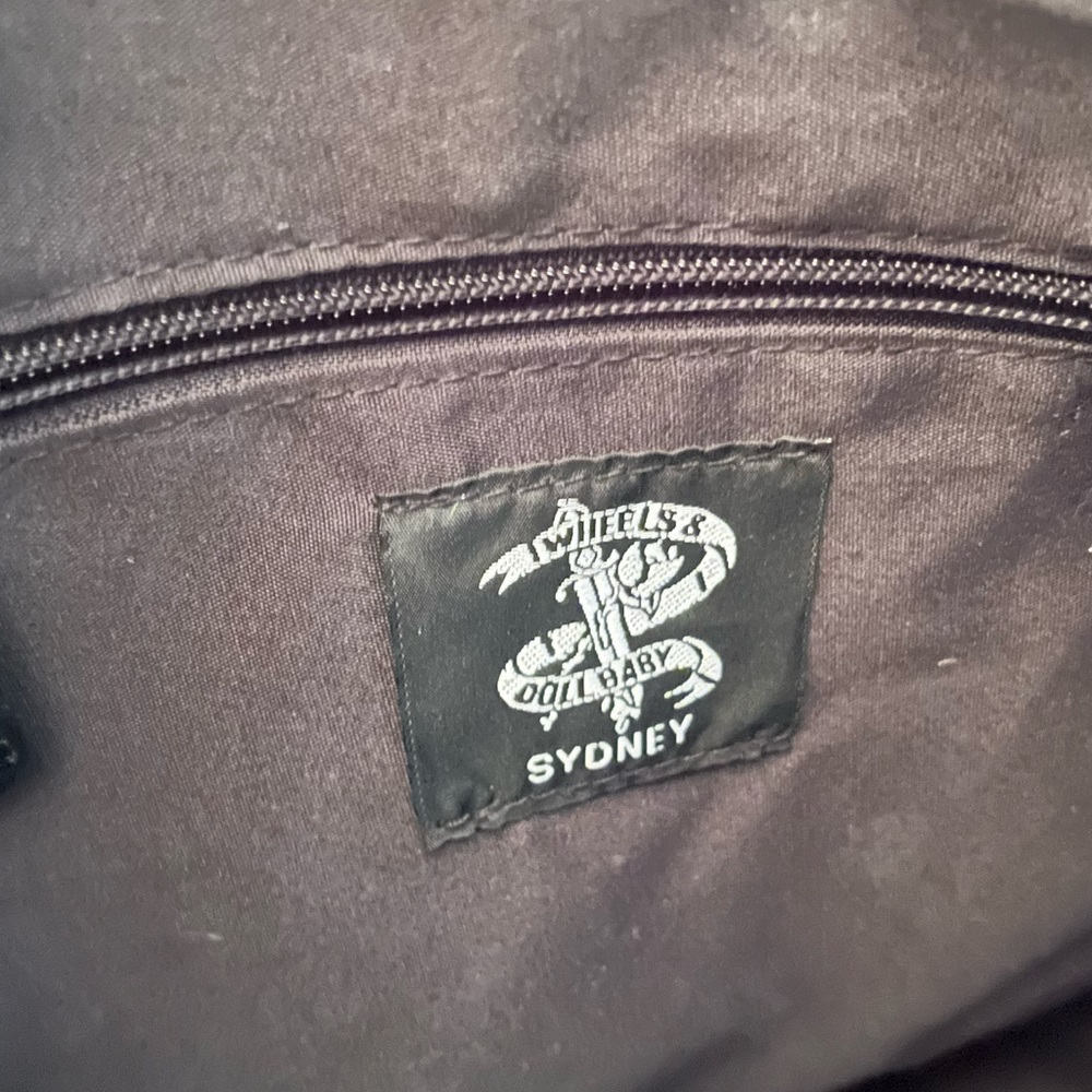 Wheels and Dollbaby- tote- black w/ studs, charms, zipper. Limited Edition. - Picture 6 of 6